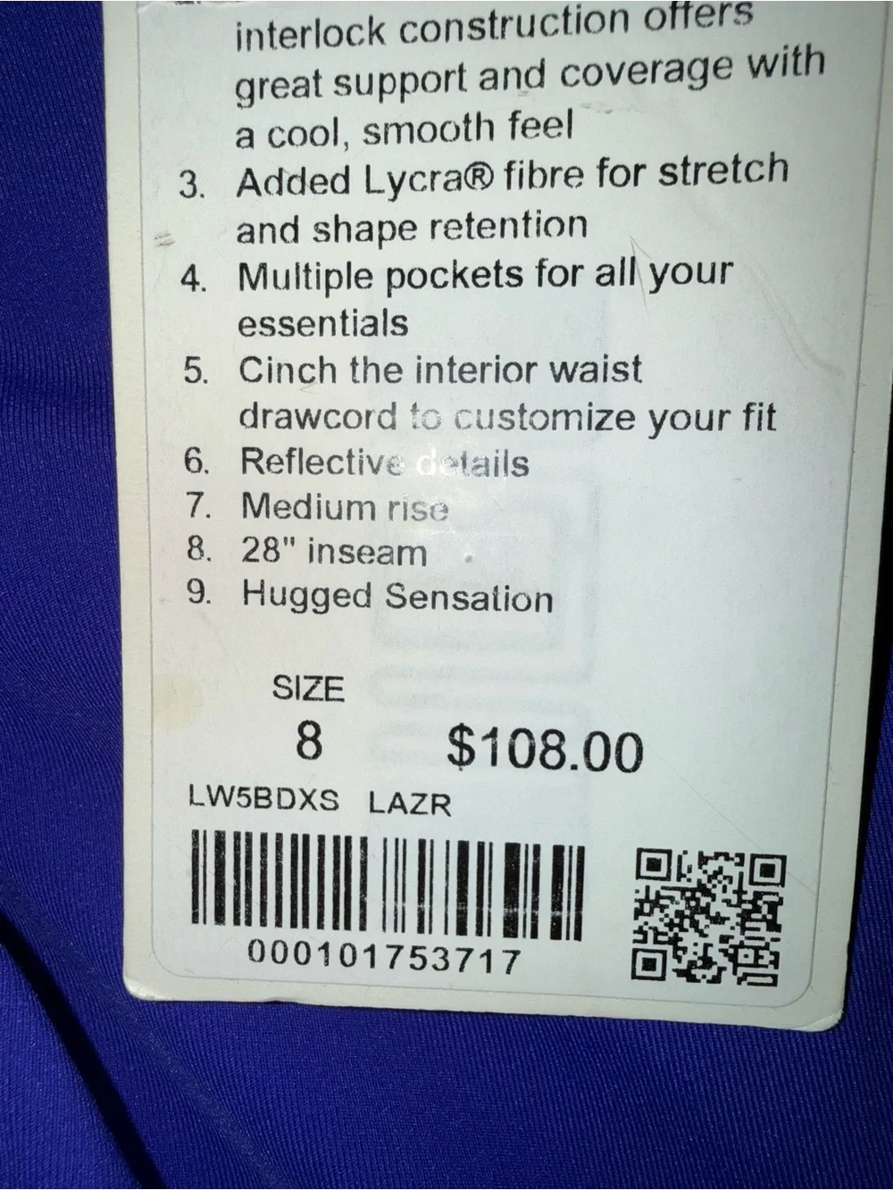 28” LuluLemon Athletically - High-Rise Purple Performance Leggings - Women